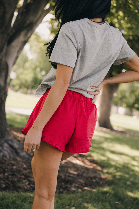 Blair Ruffle Shorts // Red