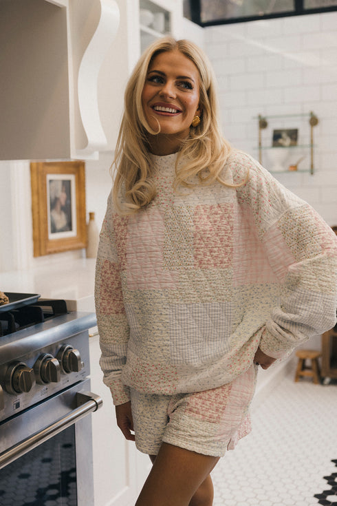 Club Coco Quilted Mockneck// Pastel Pink *RESTOCKED*