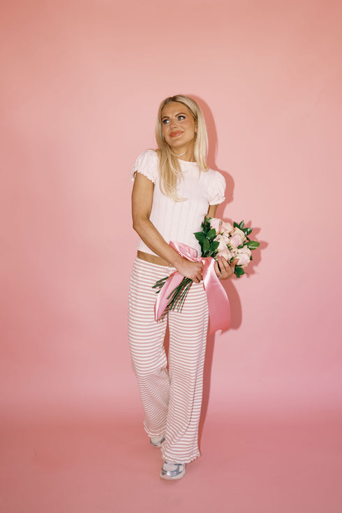 Sunday Girl Striped Pant // Rose *COCO EXCLUSIVE*