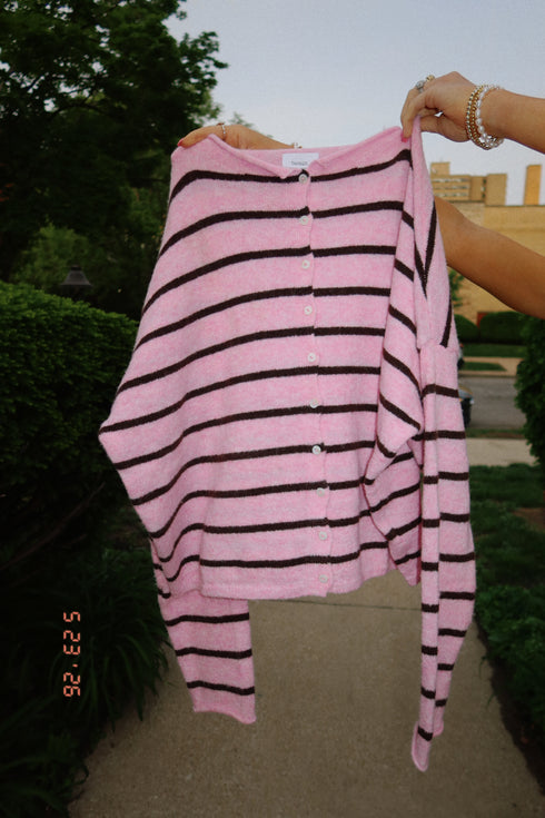 Coco Cutie Cardigan // Strawberry Stripe