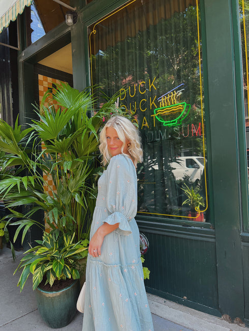 Lillies Love Midi Dress // Sky *RESTOCKED*