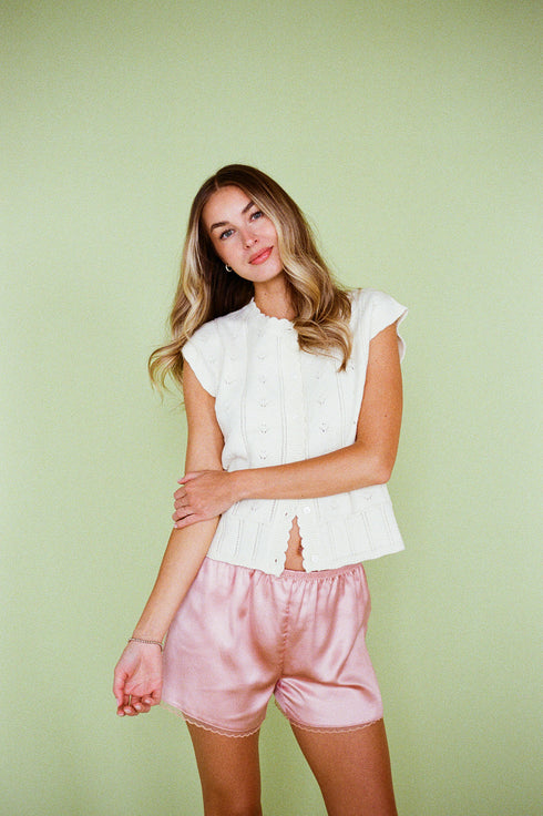 Goldie Satin Shorts // Pink