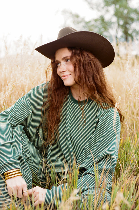 Road Trip Pullover // Pine Stripe *PREORDER*