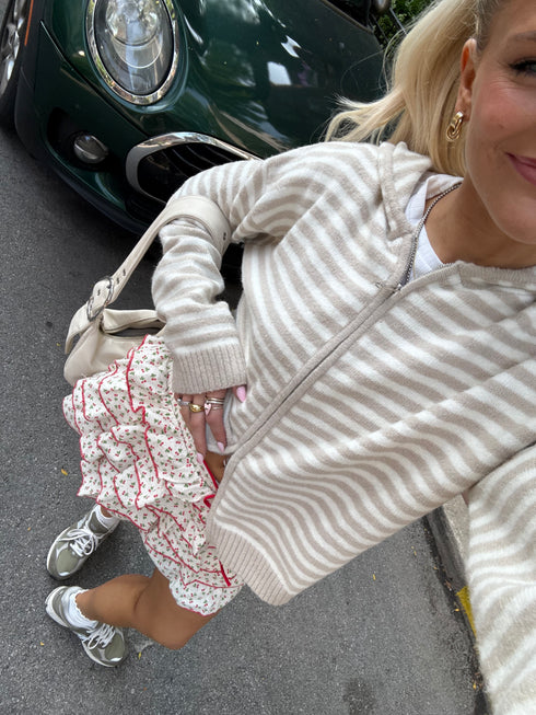 Club Cutie Zip-Up // Cream Stripe *RESTOCKED*