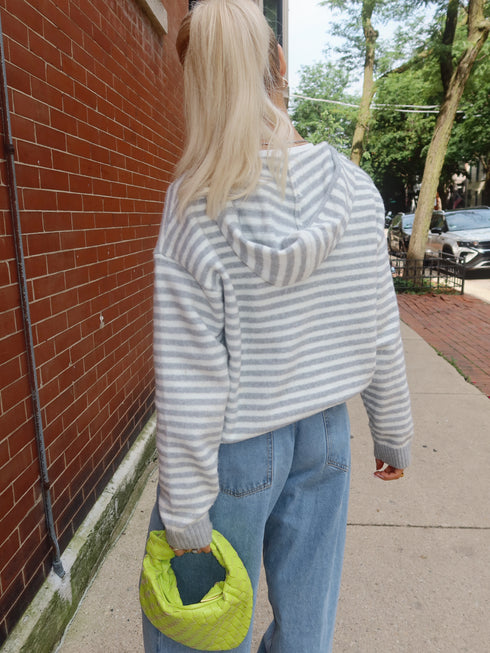 Club Cutie Zip-Up // Grey Stripe *RESTOCKED*