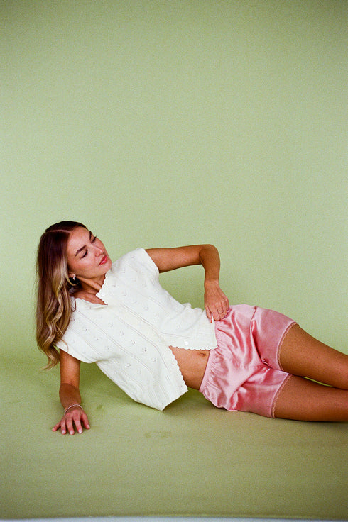 Goldie Satin Shorts // Pink
