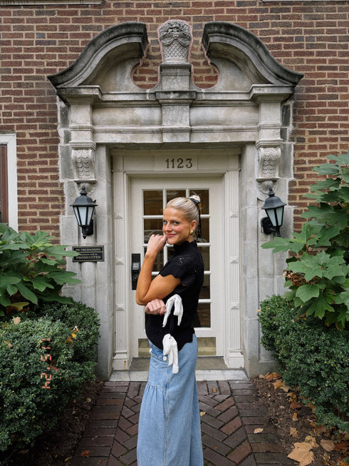 Bow Babe Sweater Top// Black *RESTOCKED*