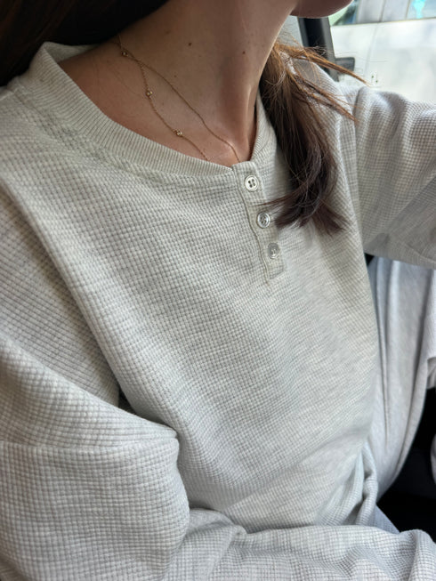 Weekend Waffle Pullover // Heather