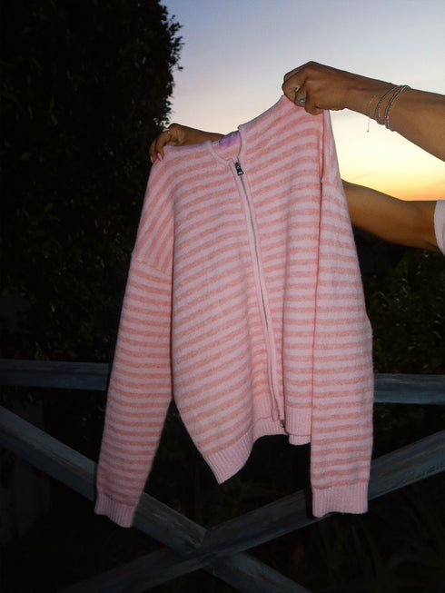 Club Cutie Zip-Up // Baby Pink Monochrome *RESTOCKED*