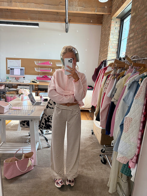 Ok Cutie Striped Pants // Ivory