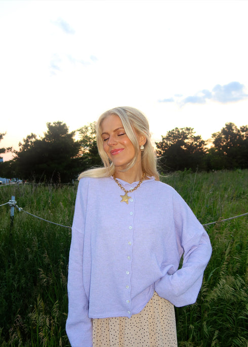 Coco Cutie Cardigan // Lilac