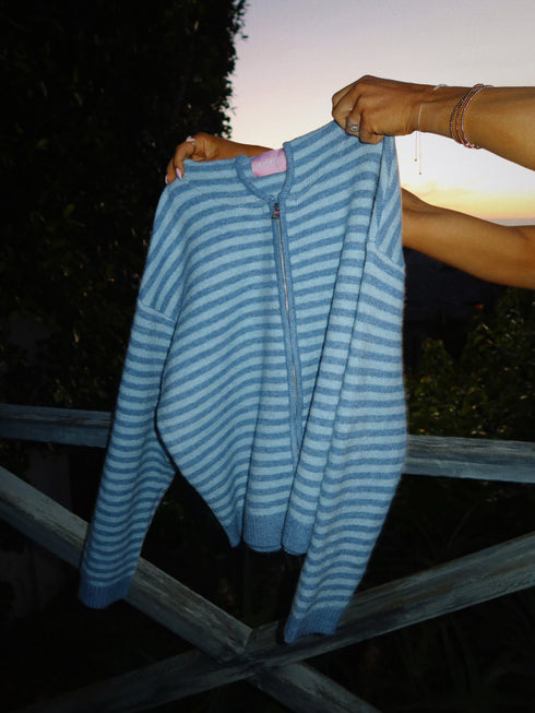 Club Cutie Zip-Up // Sky Stripe *RESTOCKED*