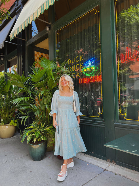 Lillies Love Midi Dress // Sky *RESTOCKED*