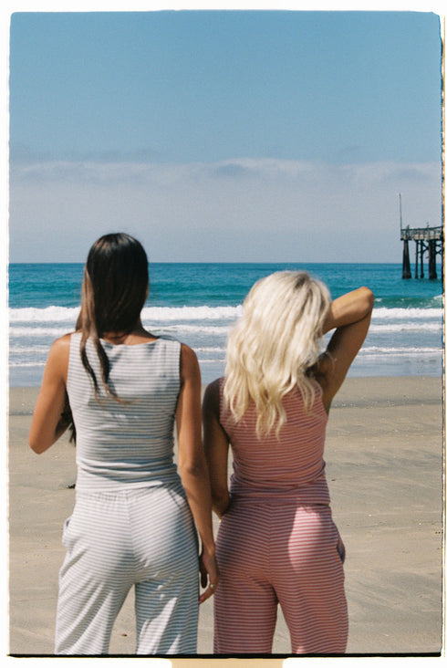 Breezy Stripes Pant // Strawberry