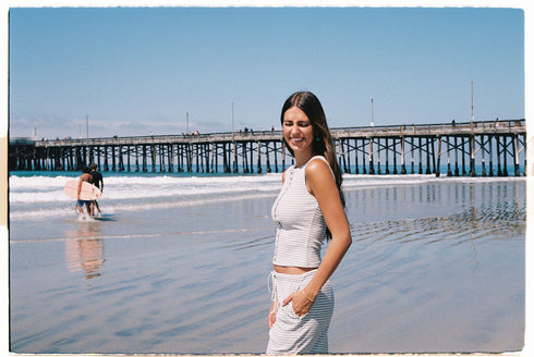 Breezy Stripes Tank // Cloud