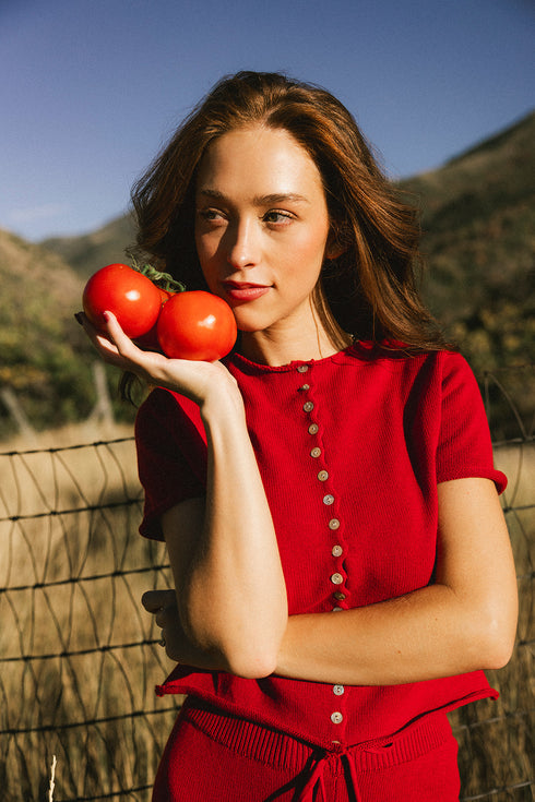 Heirloom Knit Top // Apple