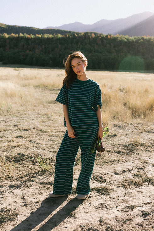 Upstate Striped Pant // Forest