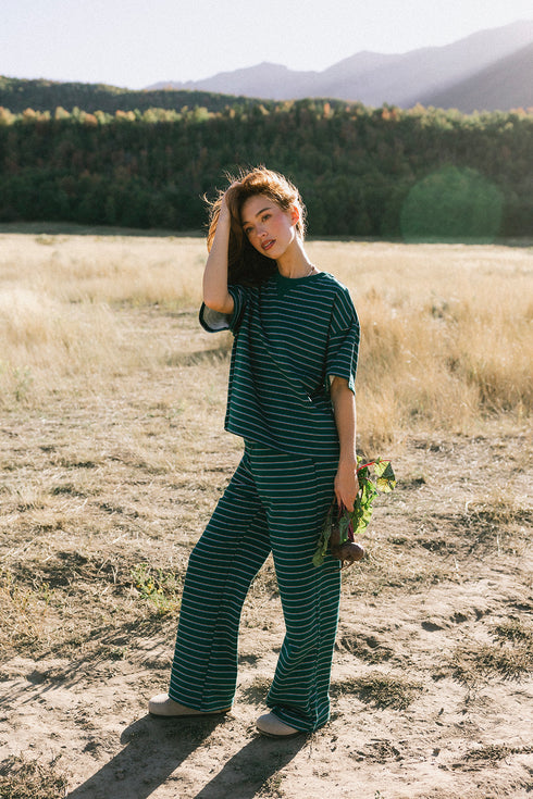 Upstate Striped Pant // Forest