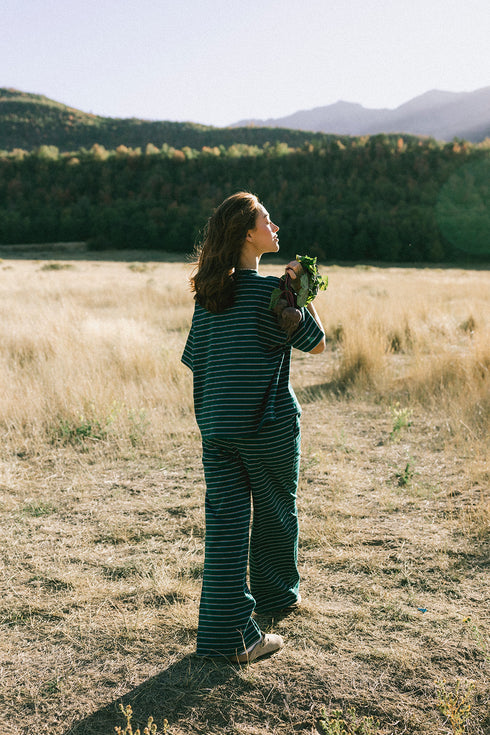 Upstate Striped Pant // Forest
