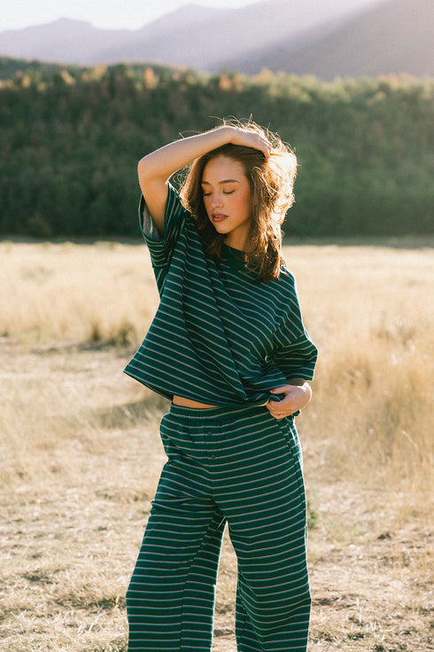 Upstate Striped Pant // Forest