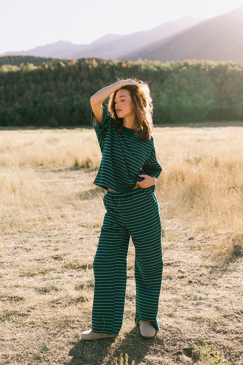 Upstate Striped Pant // Forest