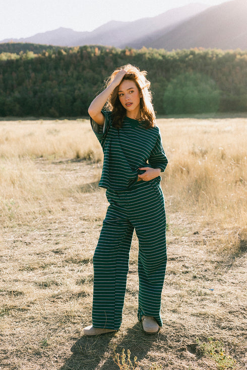 Upstate Striped Pant // Forest