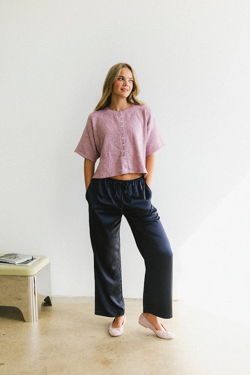 Char Cardi // Lilac Pointelle