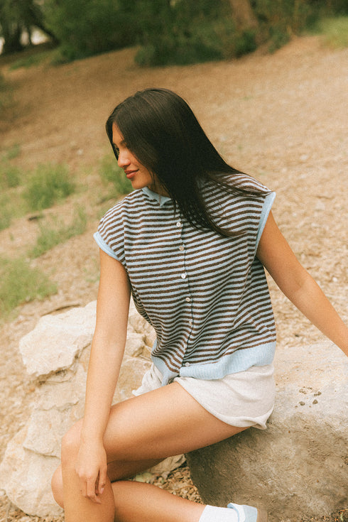 Cutie Girl Cardi // Cocoa Stripe