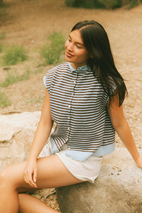 Cutie Girl Cardi // Cocoa Stripe