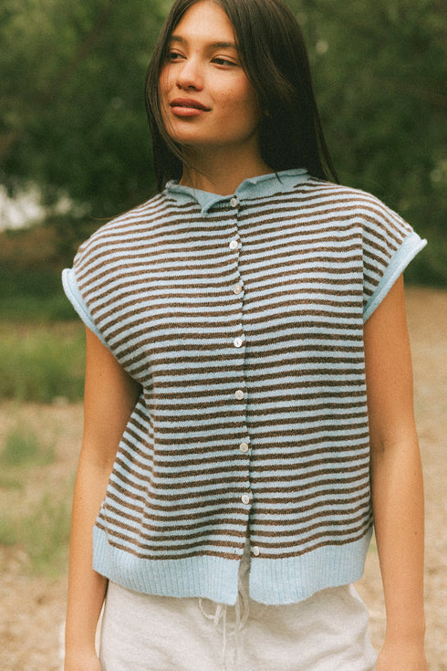 Cutie Girl Cardi // Cocoa Stripe