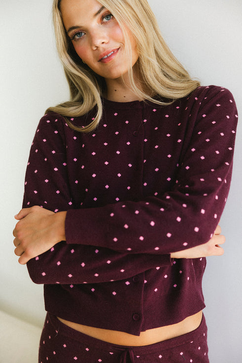Kit Dottie Cardigan // Merlot