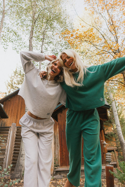 Weekend Waffle Pullover // Evergreen *PREORDER 10/23*