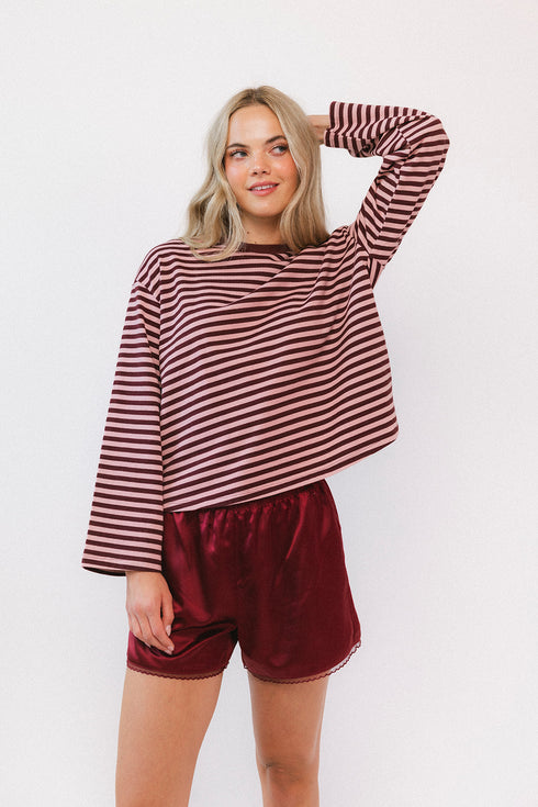 Sterling Stripe Tee // Crimson