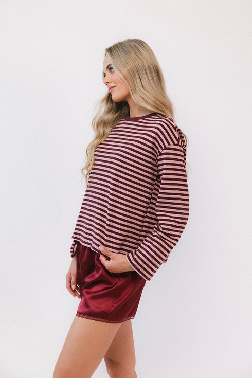 Sterling Stripe Tee // Crimson