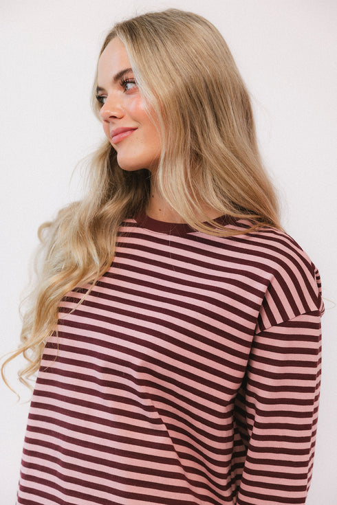 Sterling Stripe Tee // Crimson