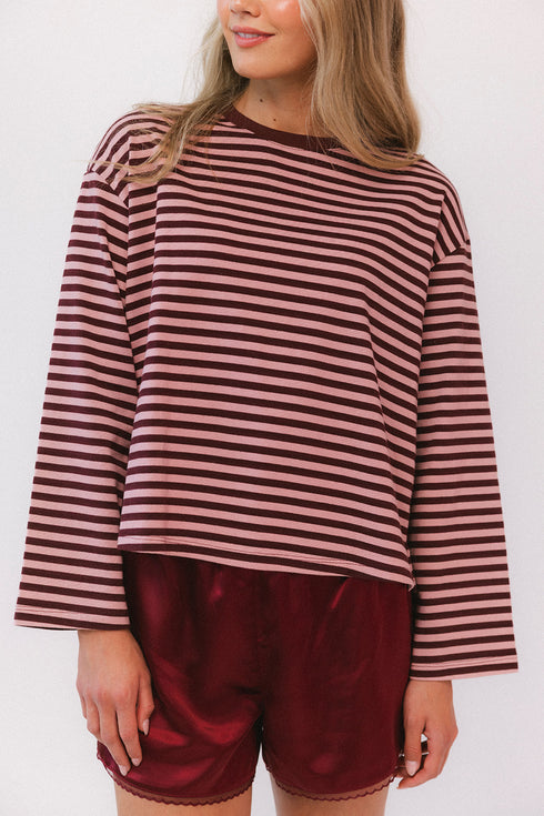 Sterling Stripe Tee // Crimson
