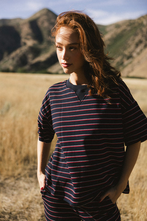 Upstate Striped Tee // Navy
