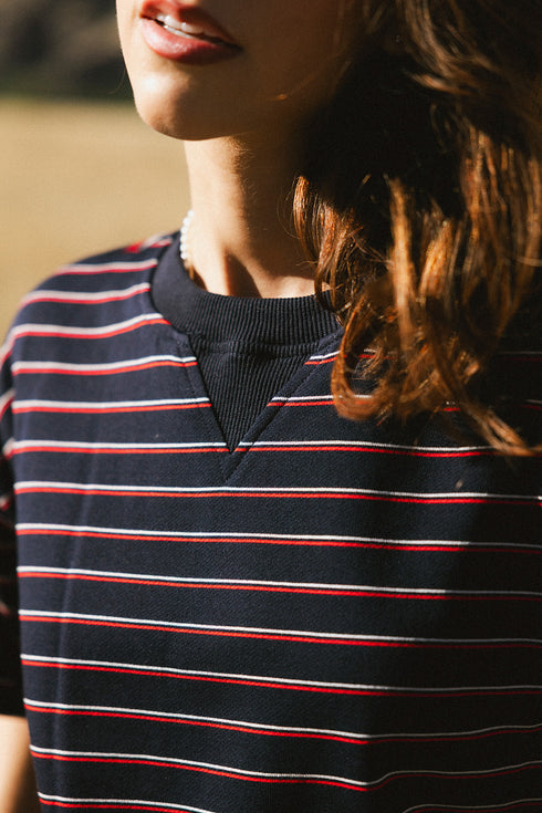 Upstate Striped Tee // Navy