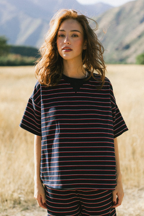Upstate Striped Tee // Navy