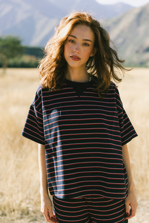 Upstate Striped Tee // Navy