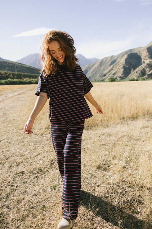 Upstate Striped Pant // Navy