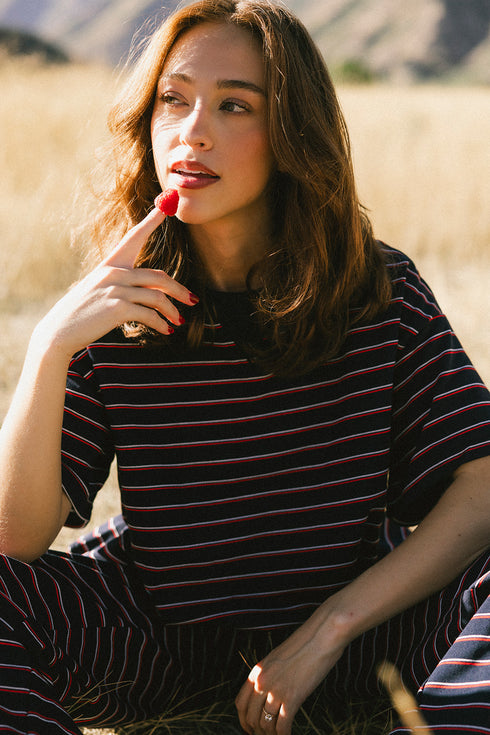 Upstate Striped Tee // Navy