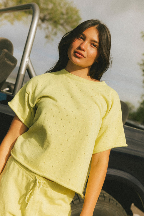 On Repeat Knit Set // Lime