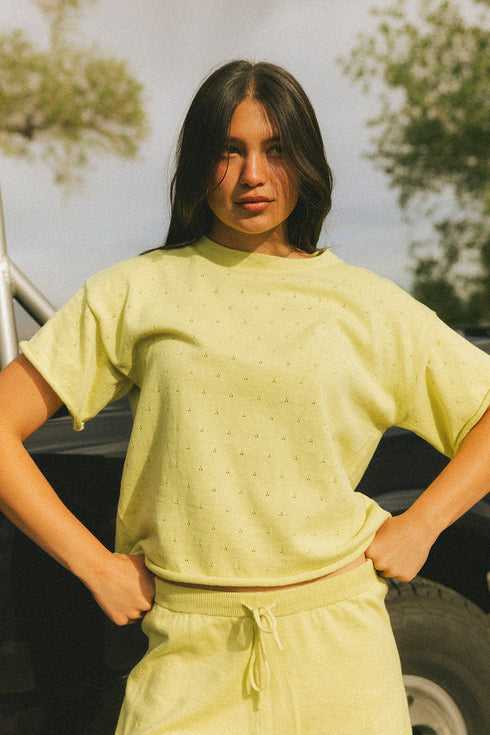 On Repeat Knit Set // Lime