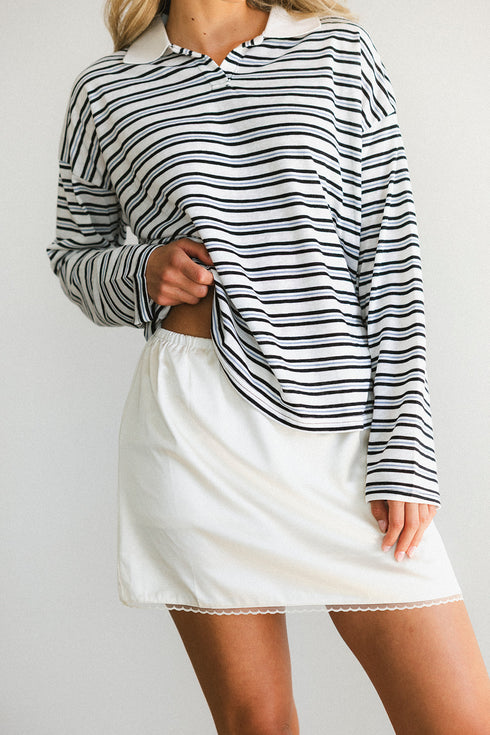 Goldie Satin Skirt // Cream