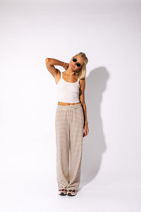 Ok Cutie Striped Pants // Ivory