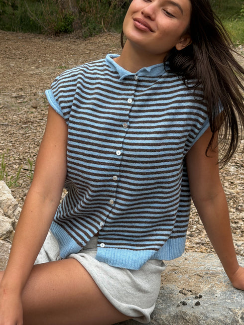 Cutie Girl Cardi // Cocoa Stripe