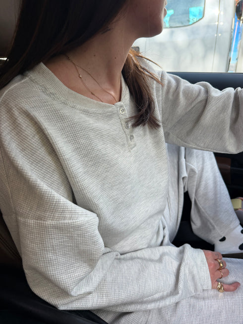Weekend Waffle Pullover // Heather