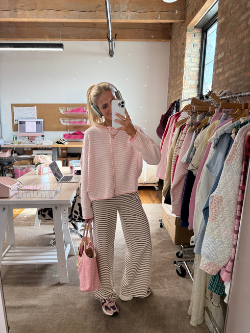 Ok Cutie Striped Pants // Ivory