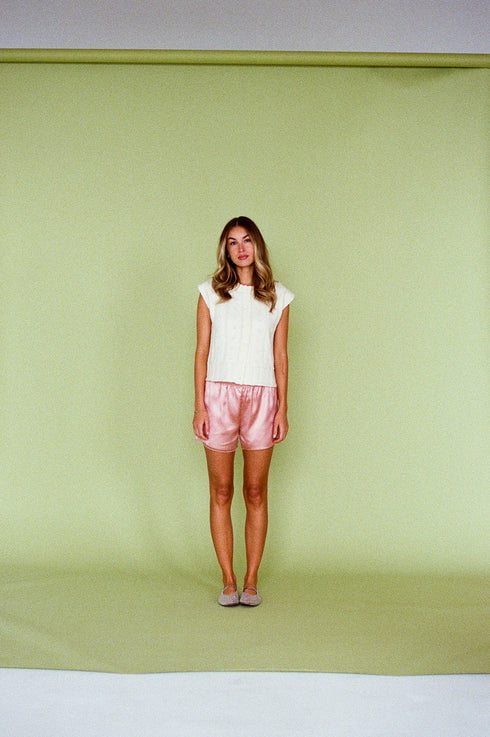 Goldie Satin Shorts // Pink